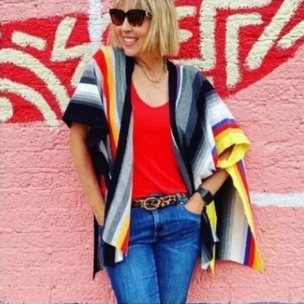 🪅 Cabi 5990 Striped Knit Wrap Size XS S 46”